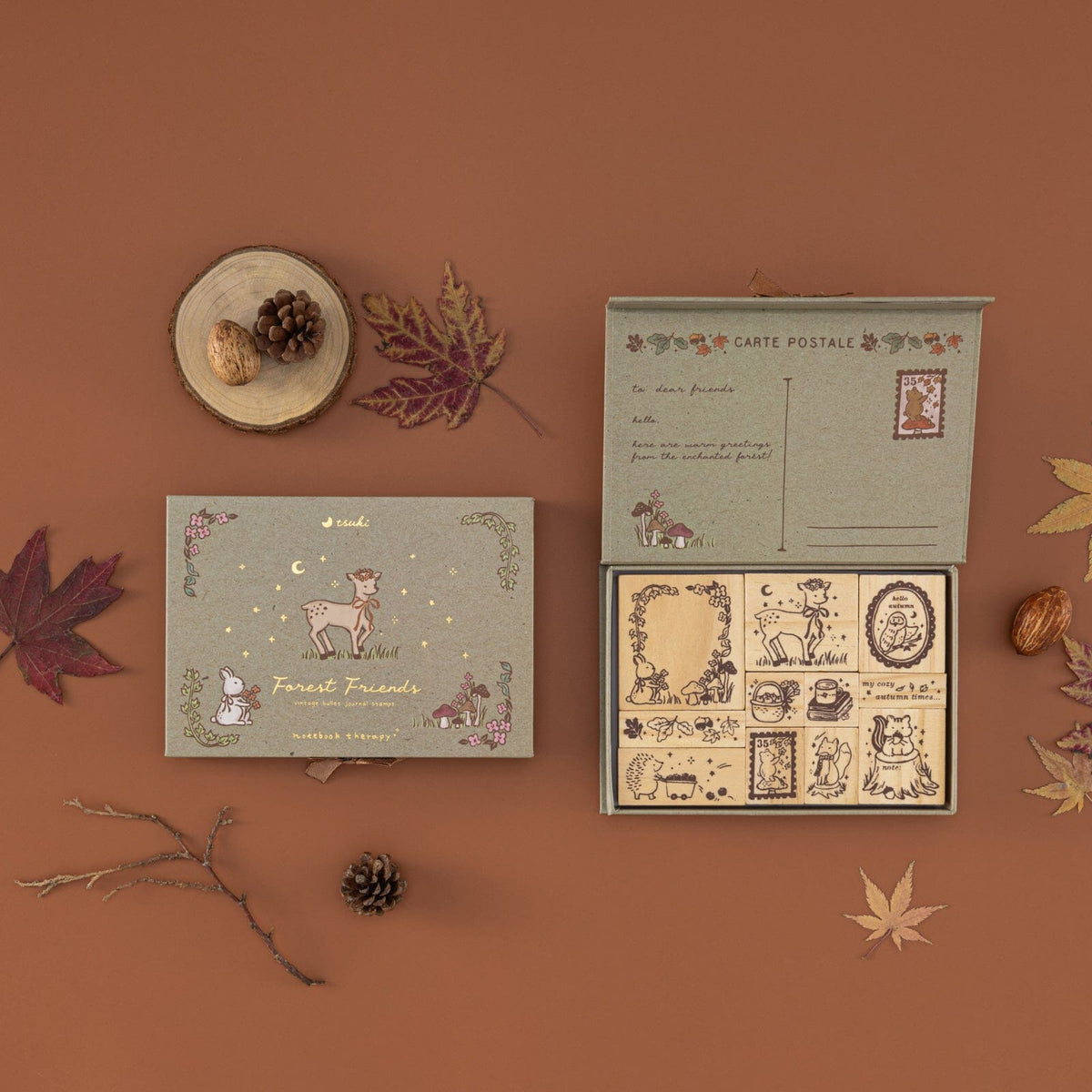 Tsuki ‘Forest Friends’ Bullet Journal Stamp Set ☾