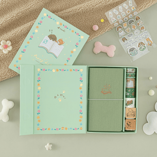 Tsuki ‘Puppy Life’ Travel Notebook Gift Set ☾