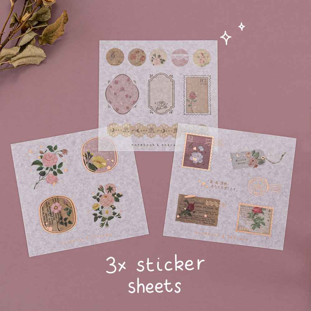 Tsuki ‘Vintage Rose’ Washi Tape Set ☾