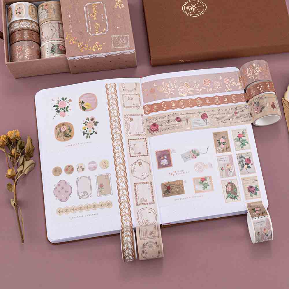Tsuki ‘Vintage Rose’ Washi Tape Set ☾