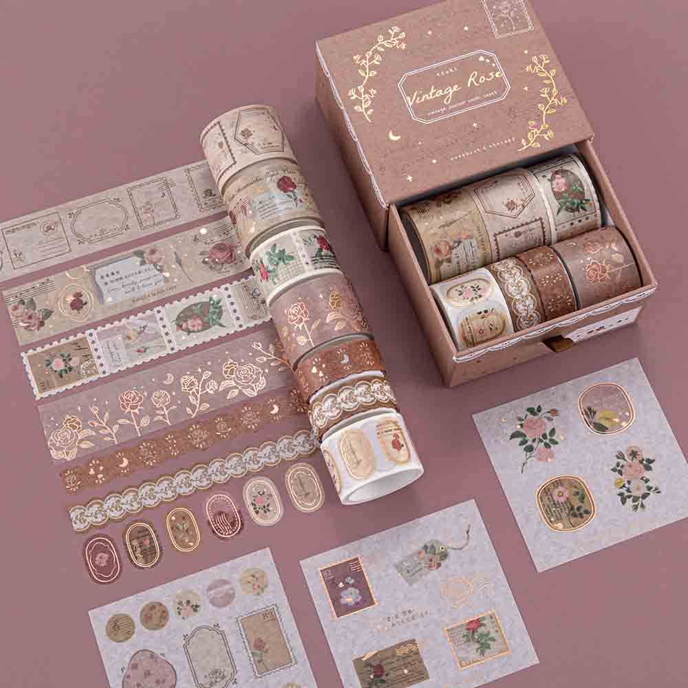 Tsuki ‘Vintage Rose’ Washi Tape Set ☾