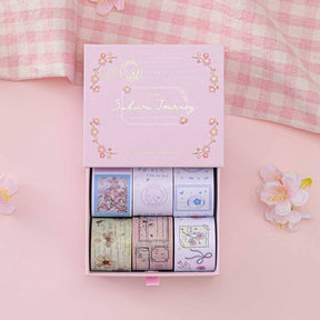 Tsuki ‘Sakura Journey’ Vintage Journal Washi Tape Set ☾