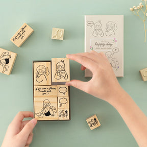 Tsuki ‘Happy Day’ Bullet Journal Stamp Set by Notebook Therapy x Peppoko ☾