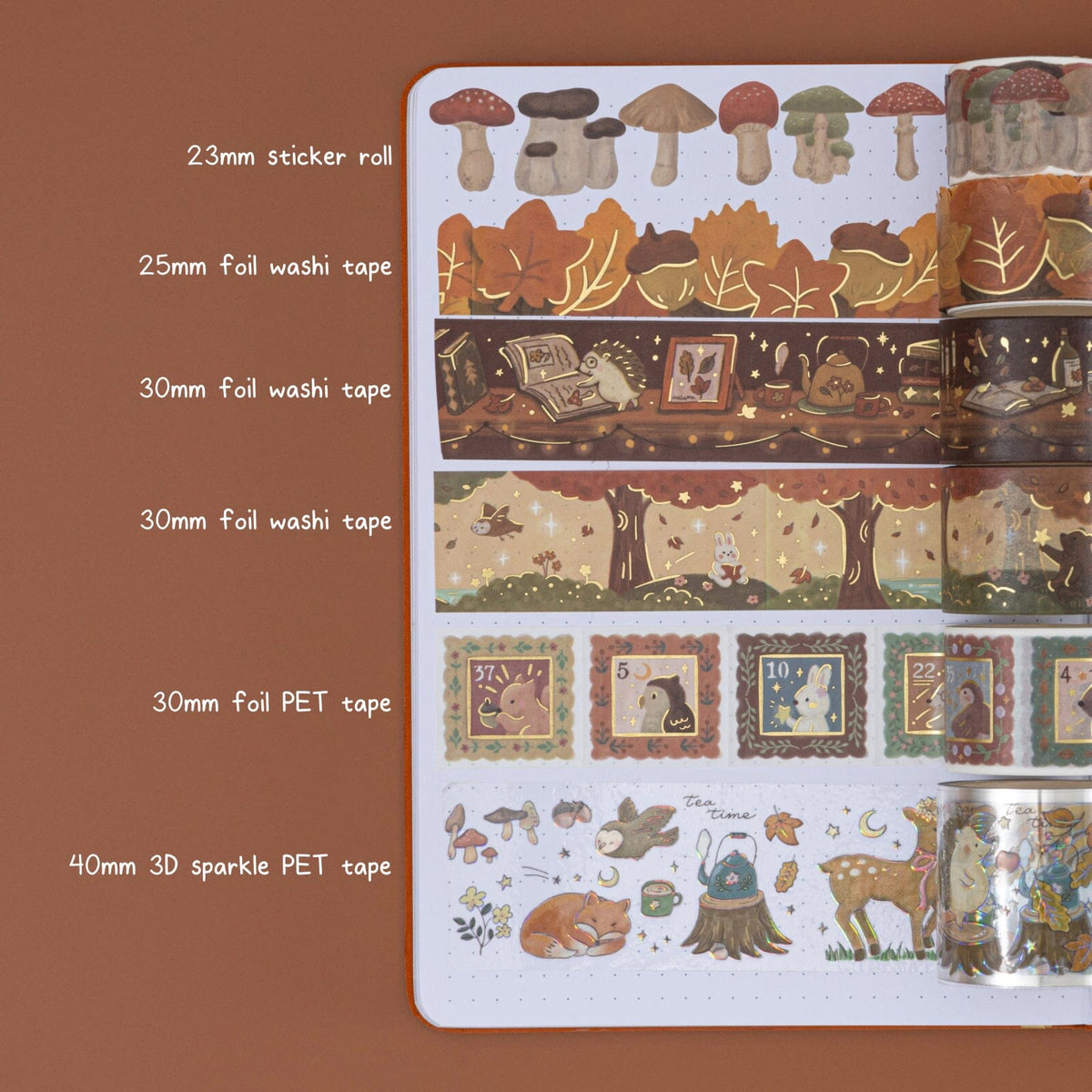 Tsuki ‘Forest Friends’ Washi Tape Set ☾