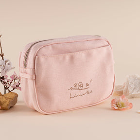 Hinoki - Pink Canvas Travel Pouch