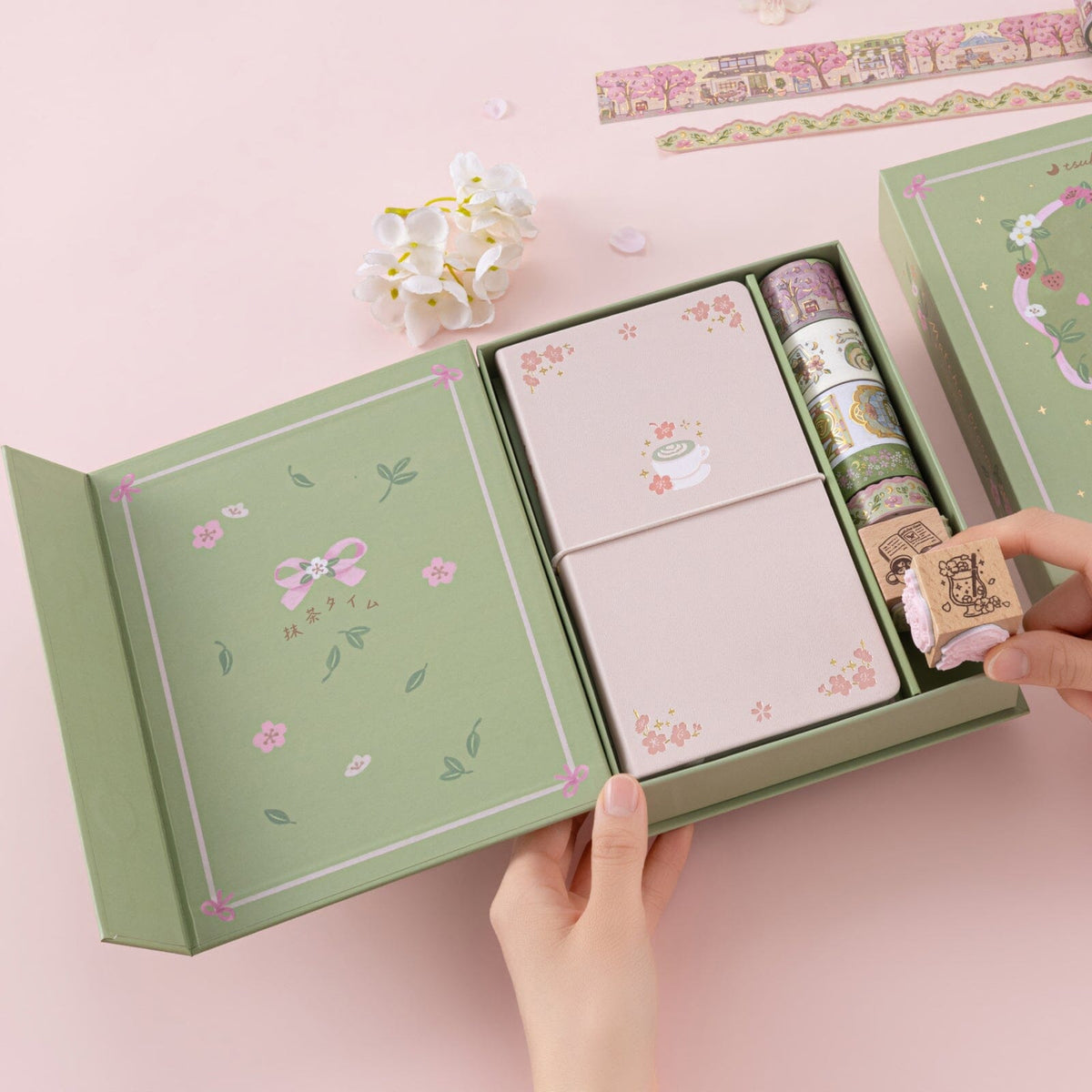 Tsuki ‘Matcha Bloom’ Travel Notebook Gift Set ☾