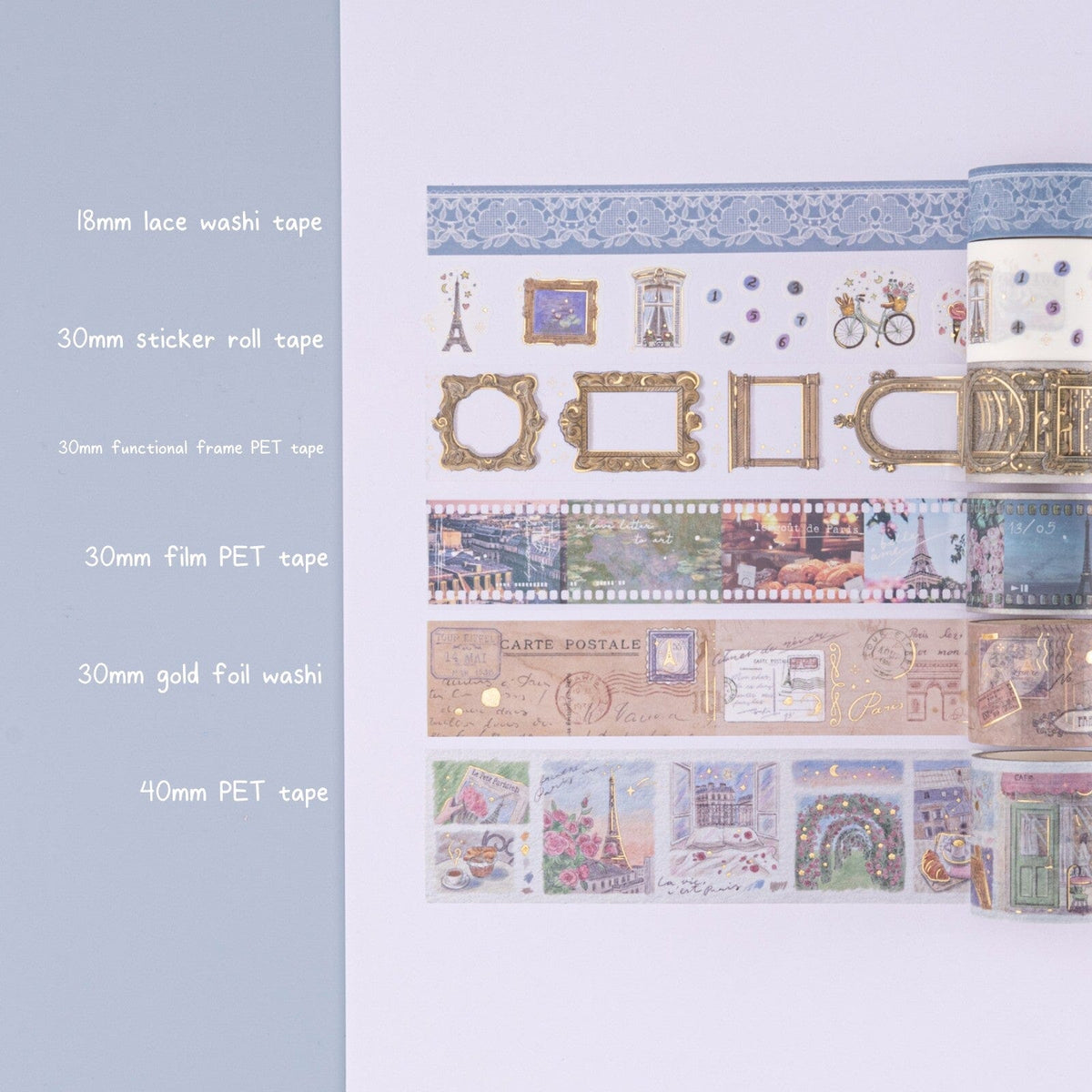 Tsuki ‘Journée à Paris’ Washi Tape Set ☾