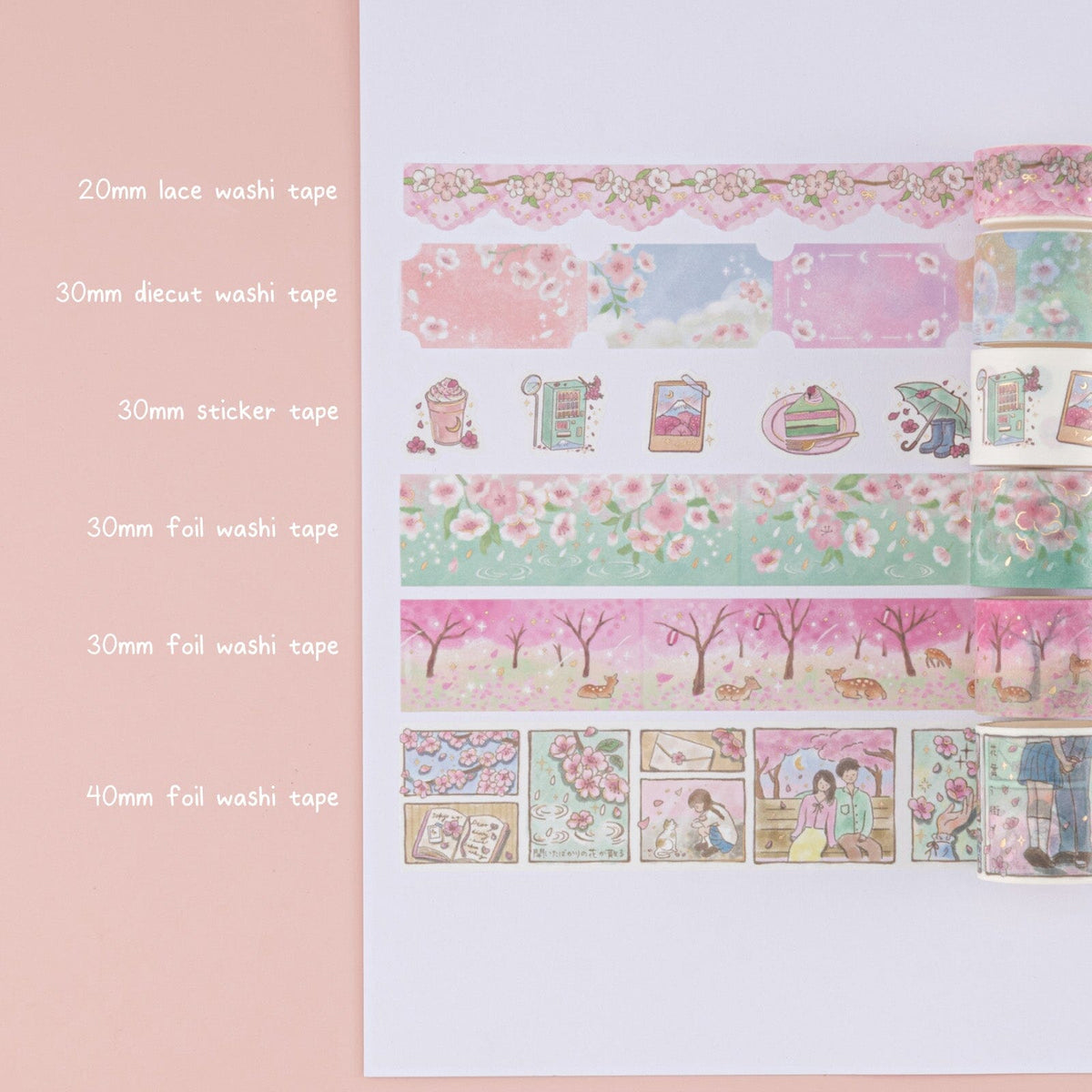 Tsuki ‘Sakura Days’ Washi Tape Set ☾
