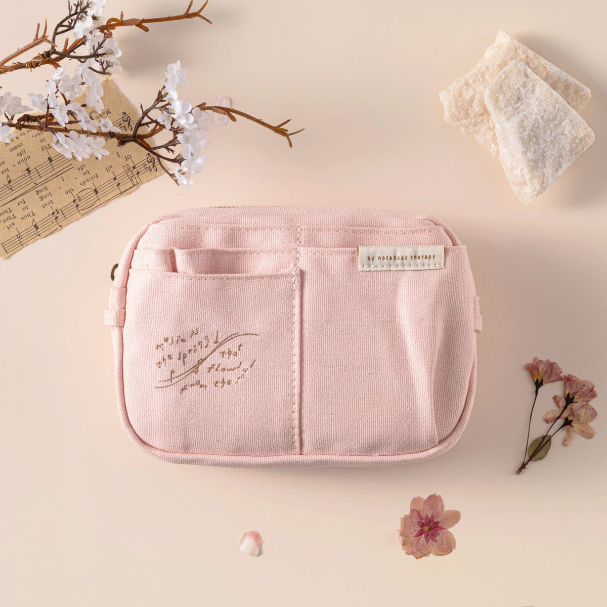 Hinoki - Pink Canvas Travel Pouch
