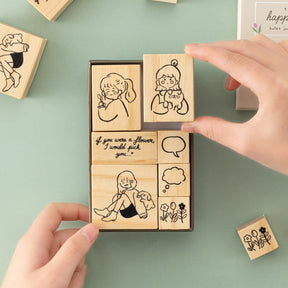 Tsuki ‘Happy Day’ Bullet Journal Stamp Set by Notebook Therapy x Peppoko ☾