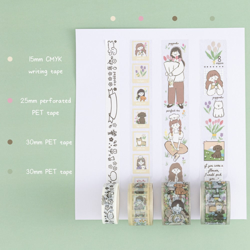 Tsuki ‘Happy Day’ Washi Tape Set by Notebook Therapy x Peppoko ☾