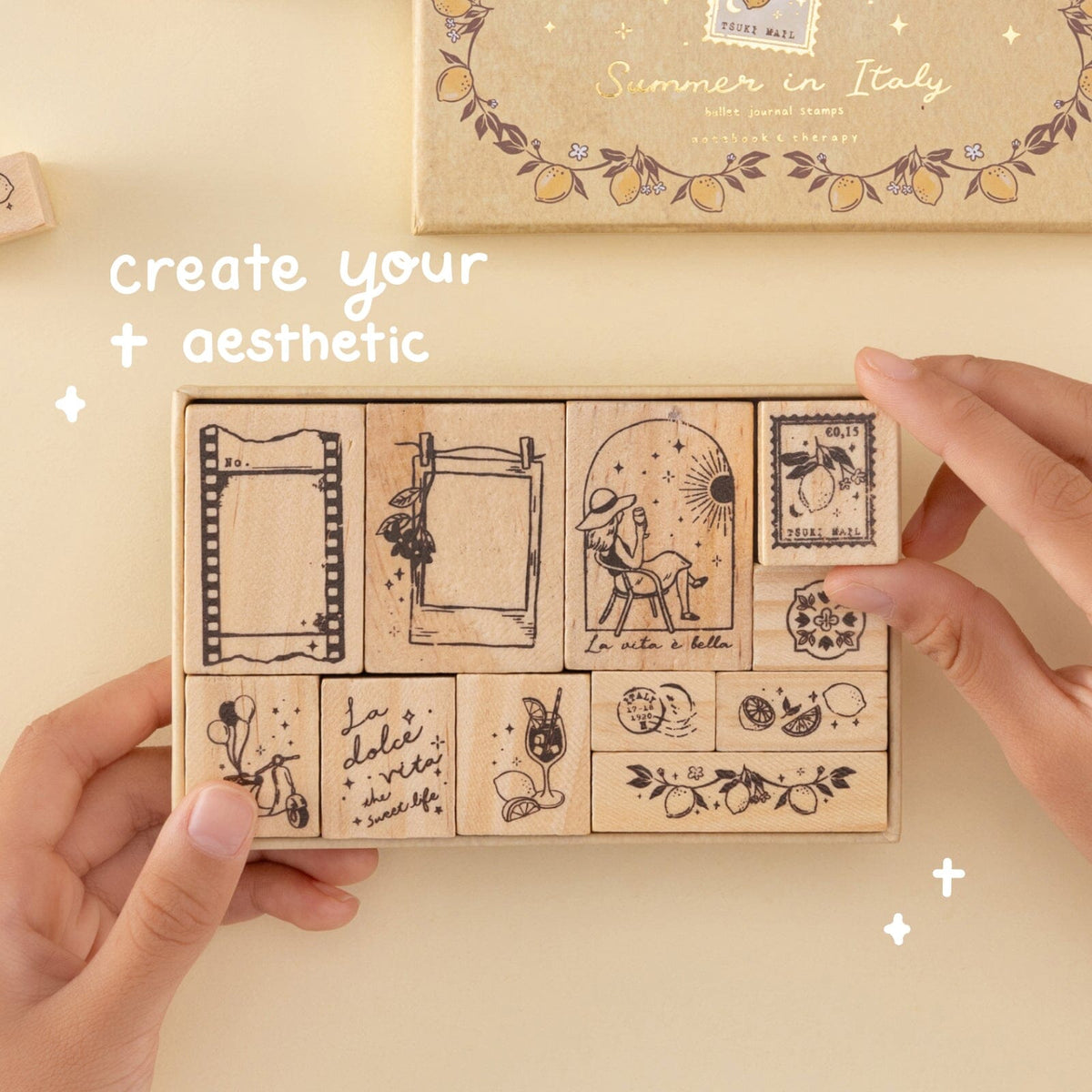 Tsuki ‘Summer in Italy’ Bullet Journal Stamp Set ☾
