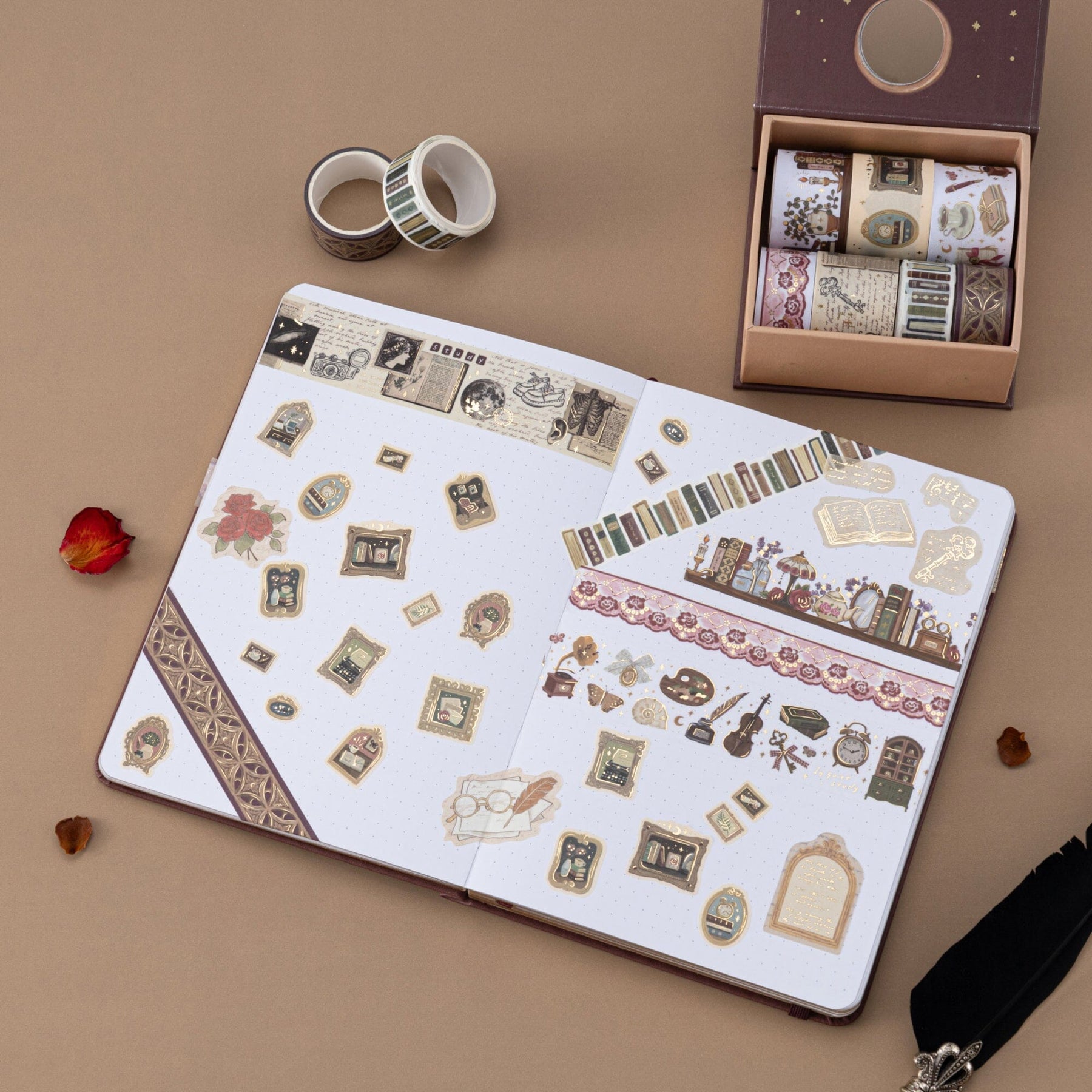 Tsuki ‘Vintage Academia’ Washi Tape Set ☾