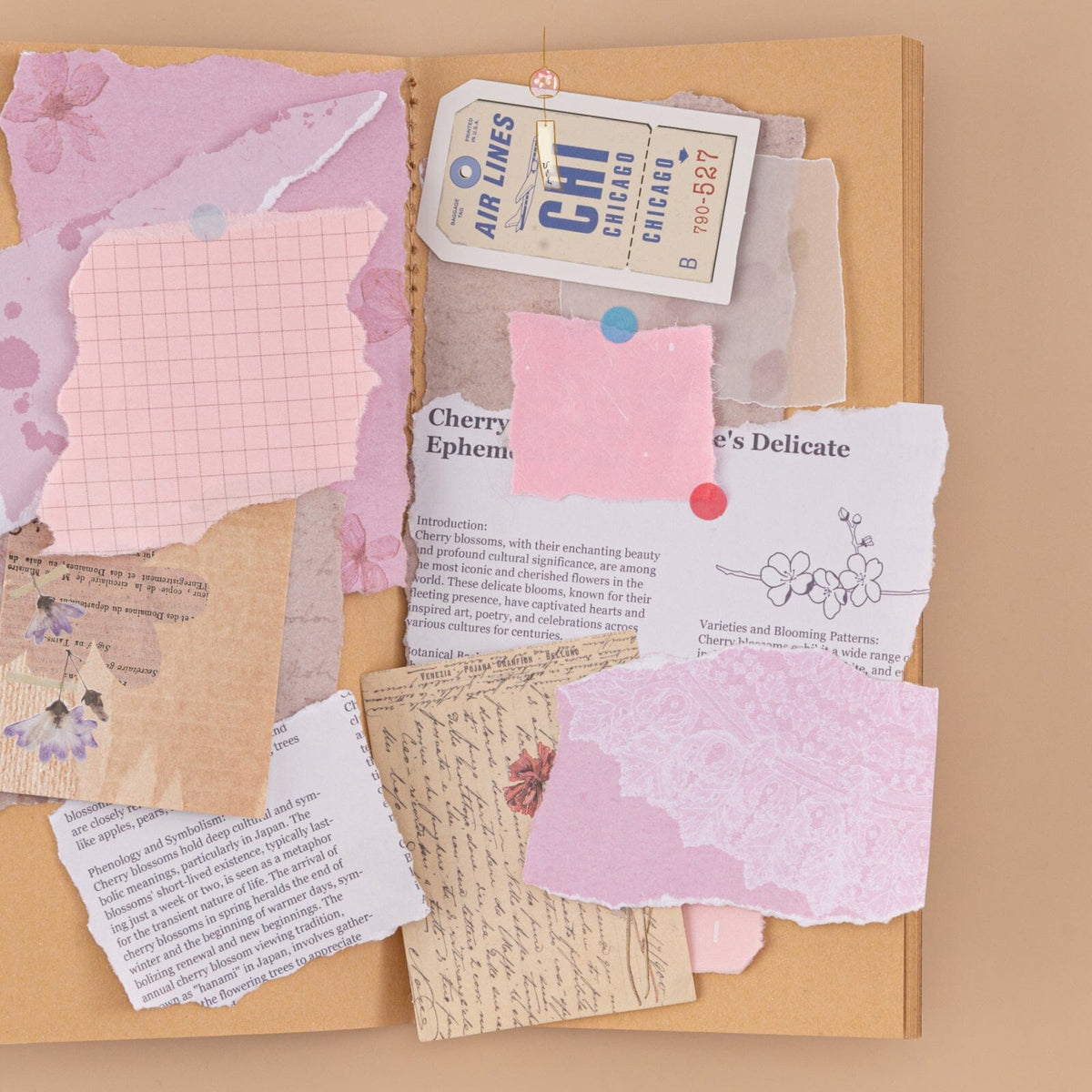 Tsuki Junk Journal Pink Spring Edition Notebook