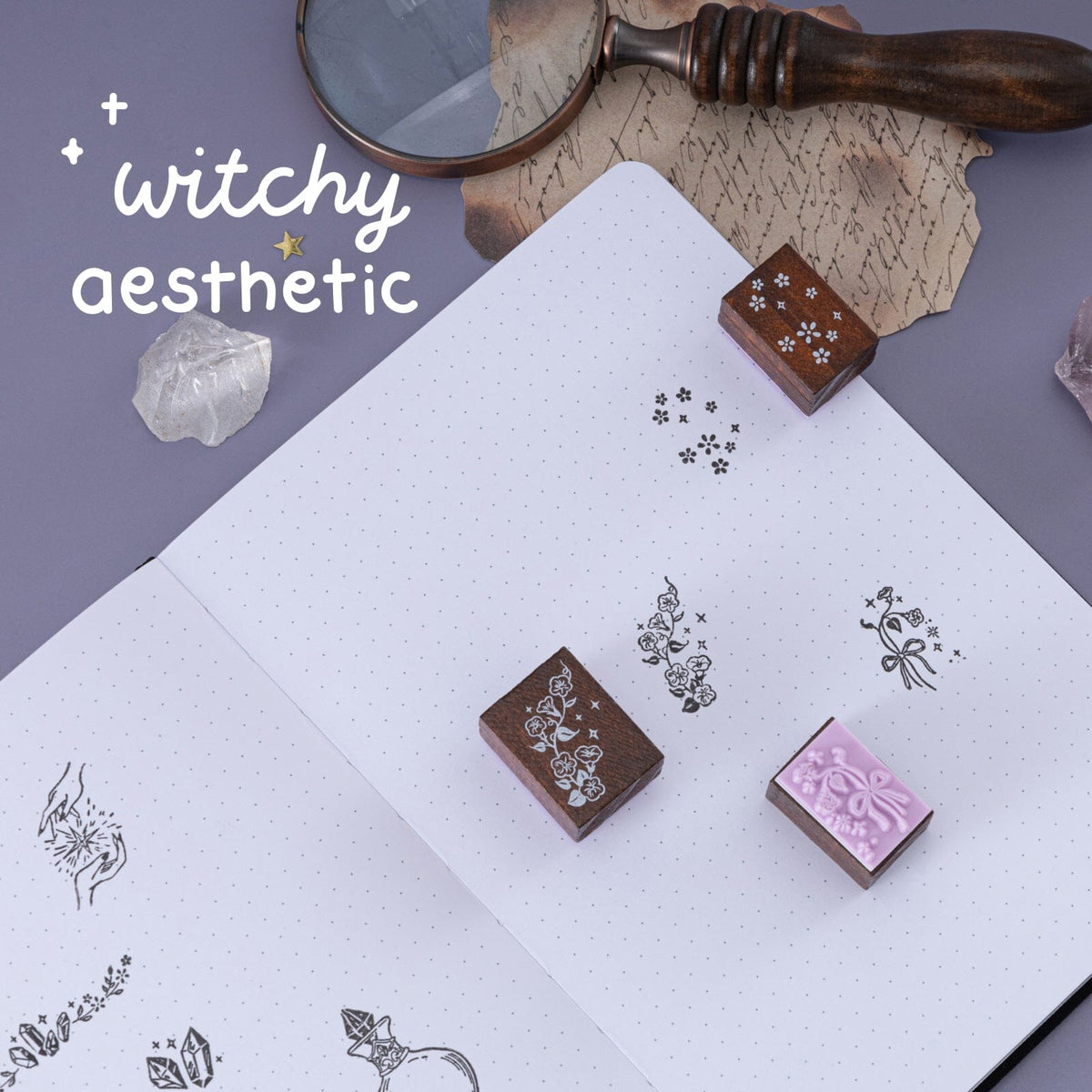 Tsuki ‘Moonflower Magic’ Bullet Journal Stamp Set ☾