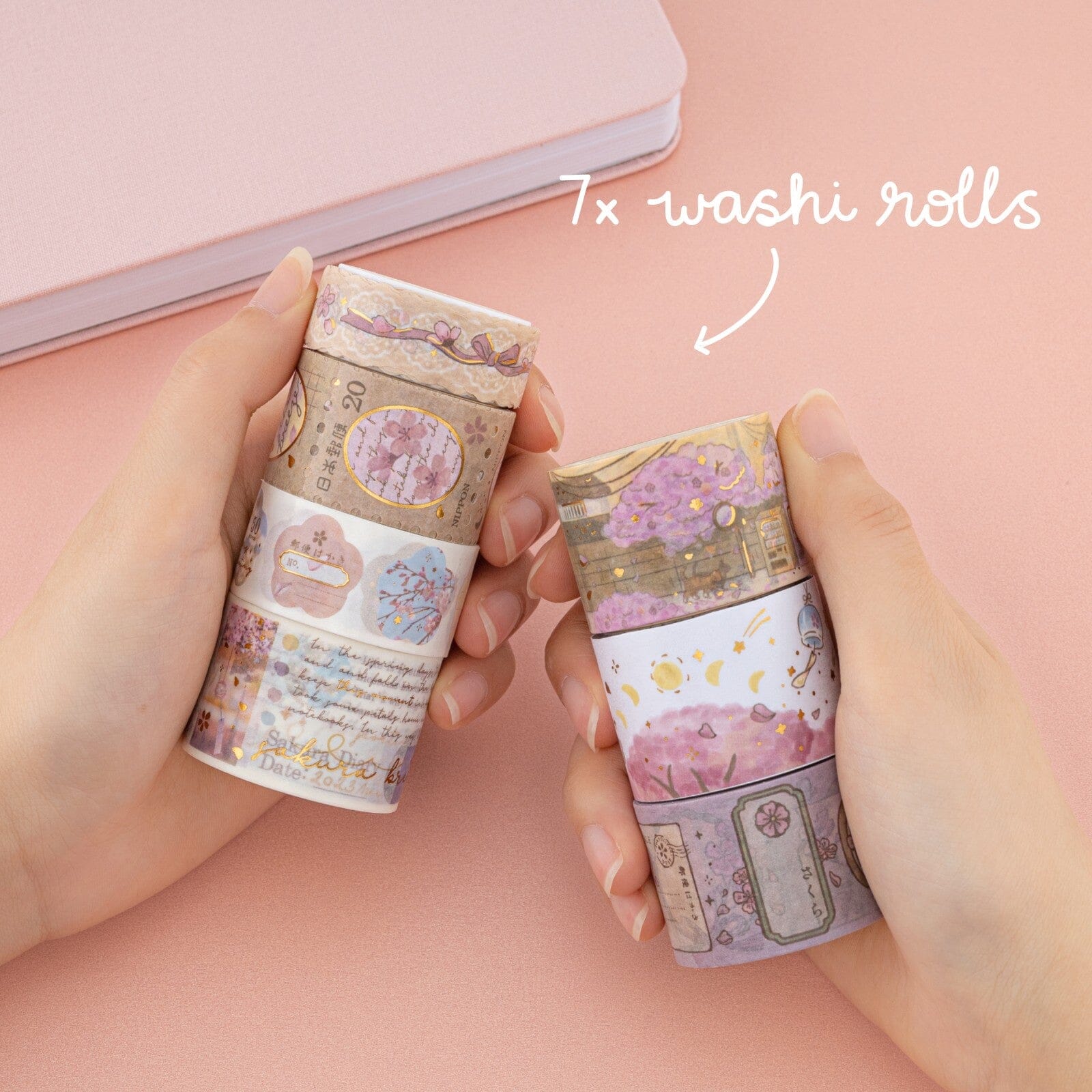 Tsuki ‘Sakura Breeze’ Washi Tape Set ☾