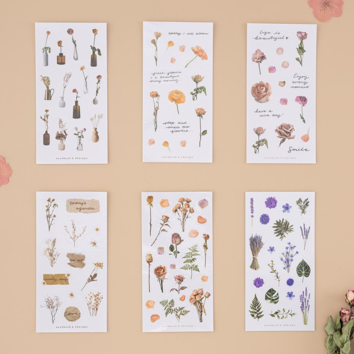Tsuki ‘Dried Flowers’ Transparent Sticker Set ☾