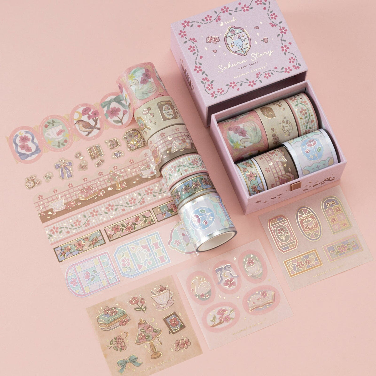 Tsuki ‘Sakura Story’ Washi Tape Set ☾