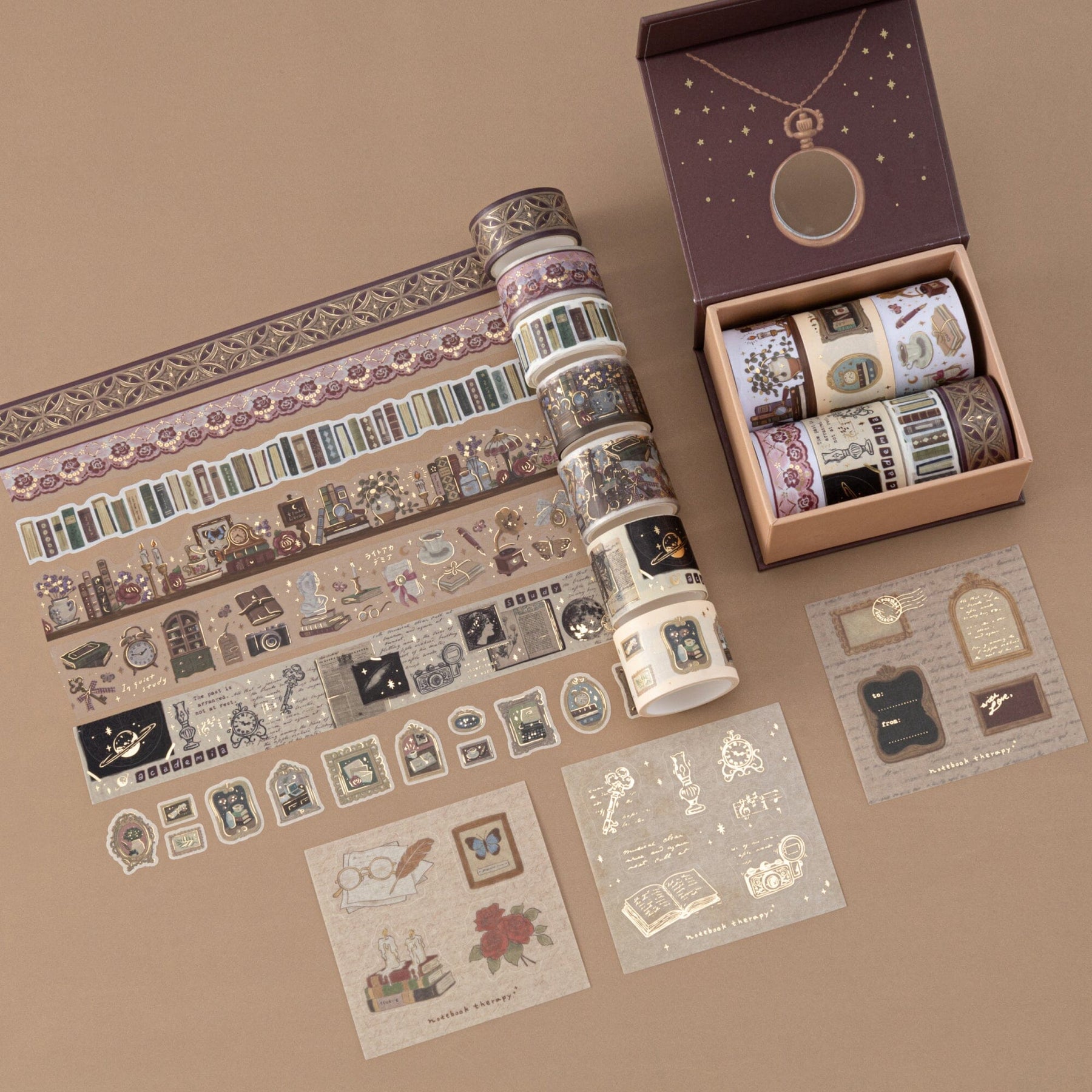 Tsuki ‘Vintage Academia’ Washi Tape Set ☾