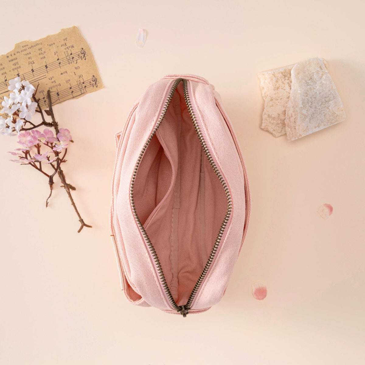 Hinoki - Pink Canvas Travel Pouch