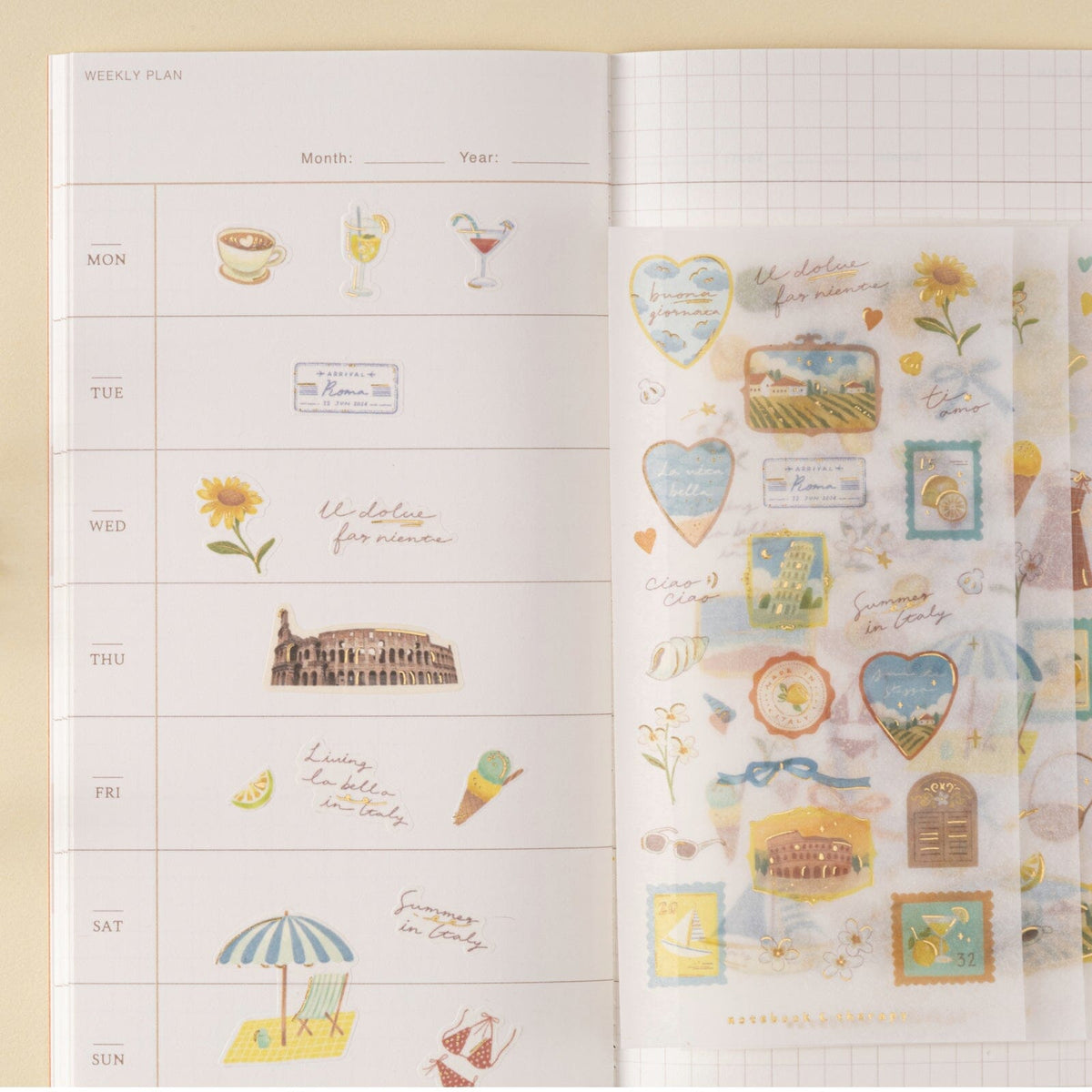 Tsuki ‘Summer in Italy’ Sticker Set ☾