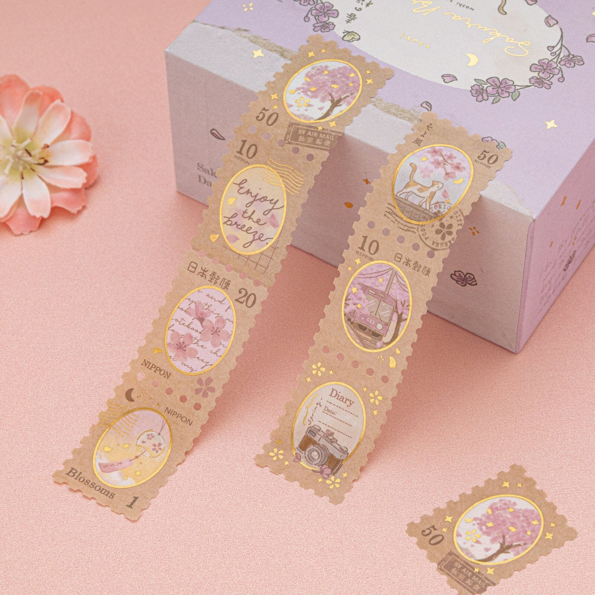 Tsuki ‘Sakura Breeze’ Washi Tape Set ☾