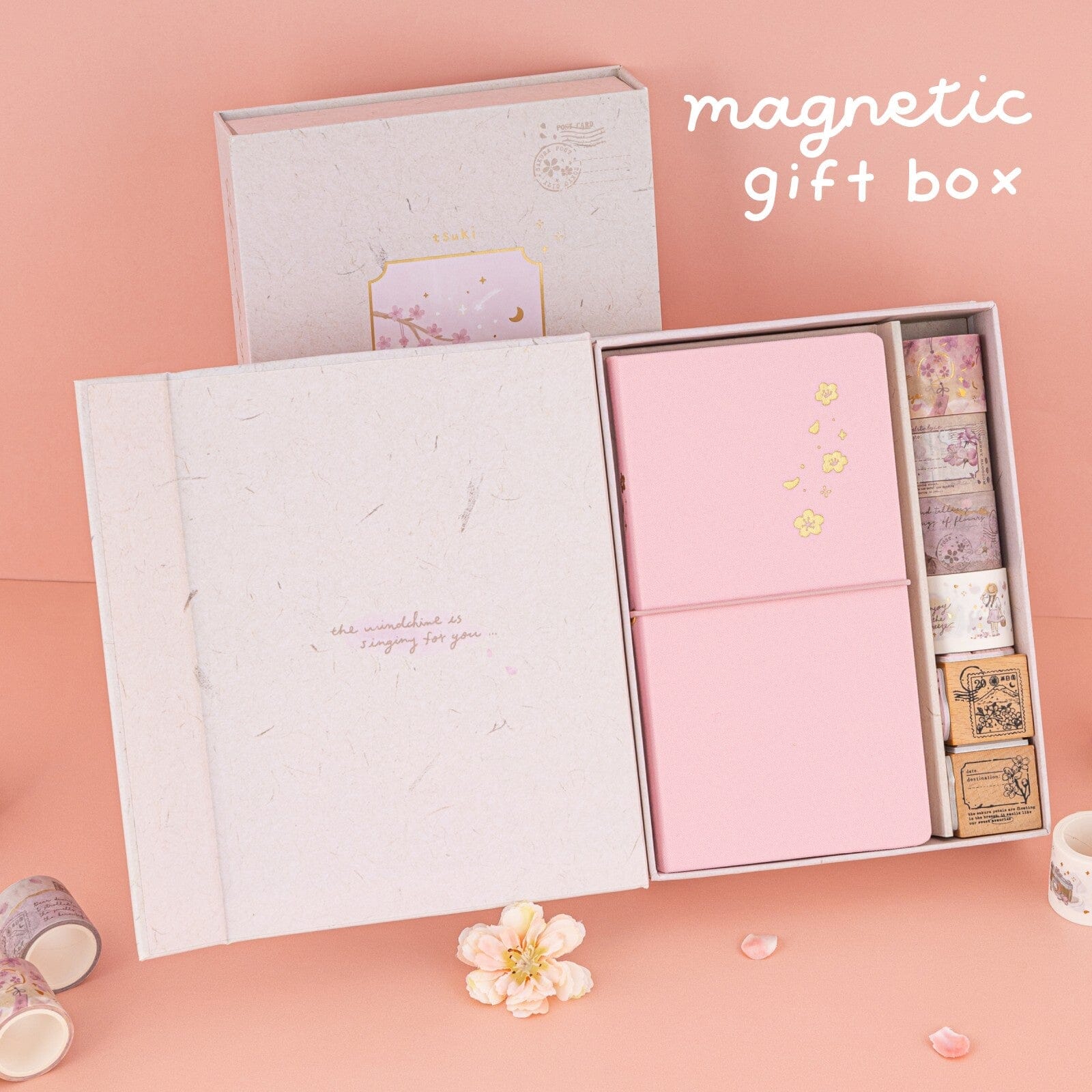 Tsuki ‘Sakura Breeze’ Travel Notebook Gift Set ☾