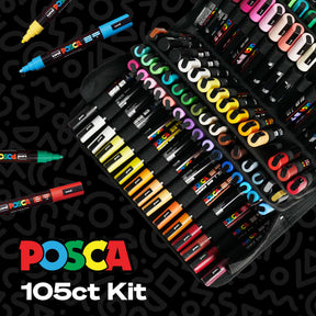 uni® POSCA® PC-3M & PC-5M, 105 Count, Exclusive Special Edition Kit