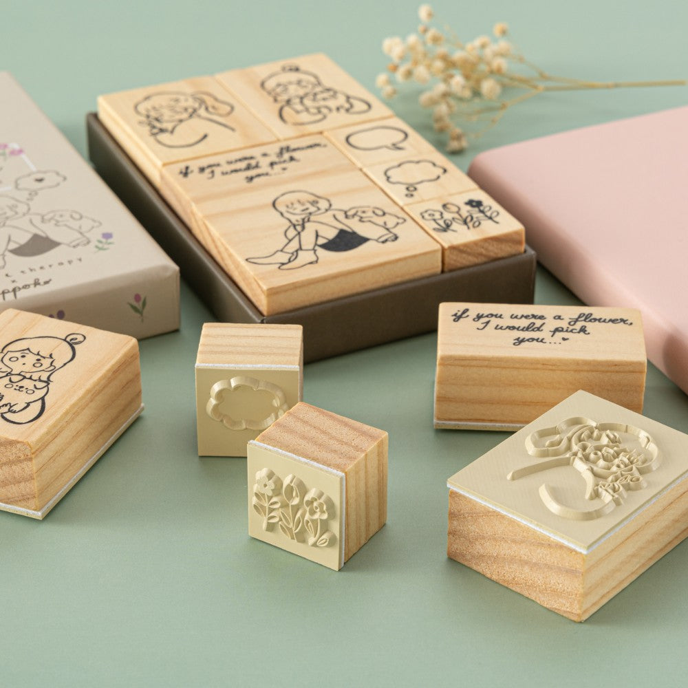 Tsuki ‘Happy Day’ Bullet Journal Stamp Set by Notebook Therapy x Peppoko ☾
