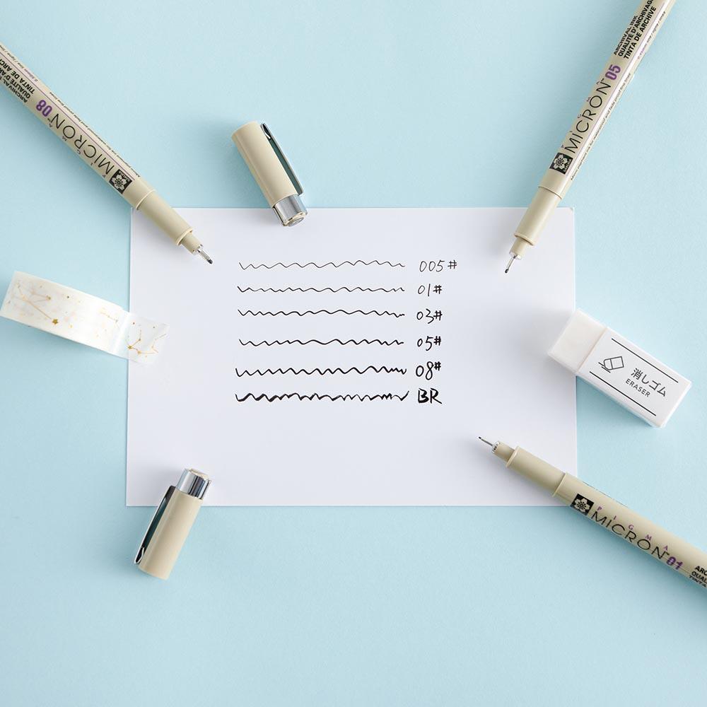 6 Set Sakura Pigma Micron Pens