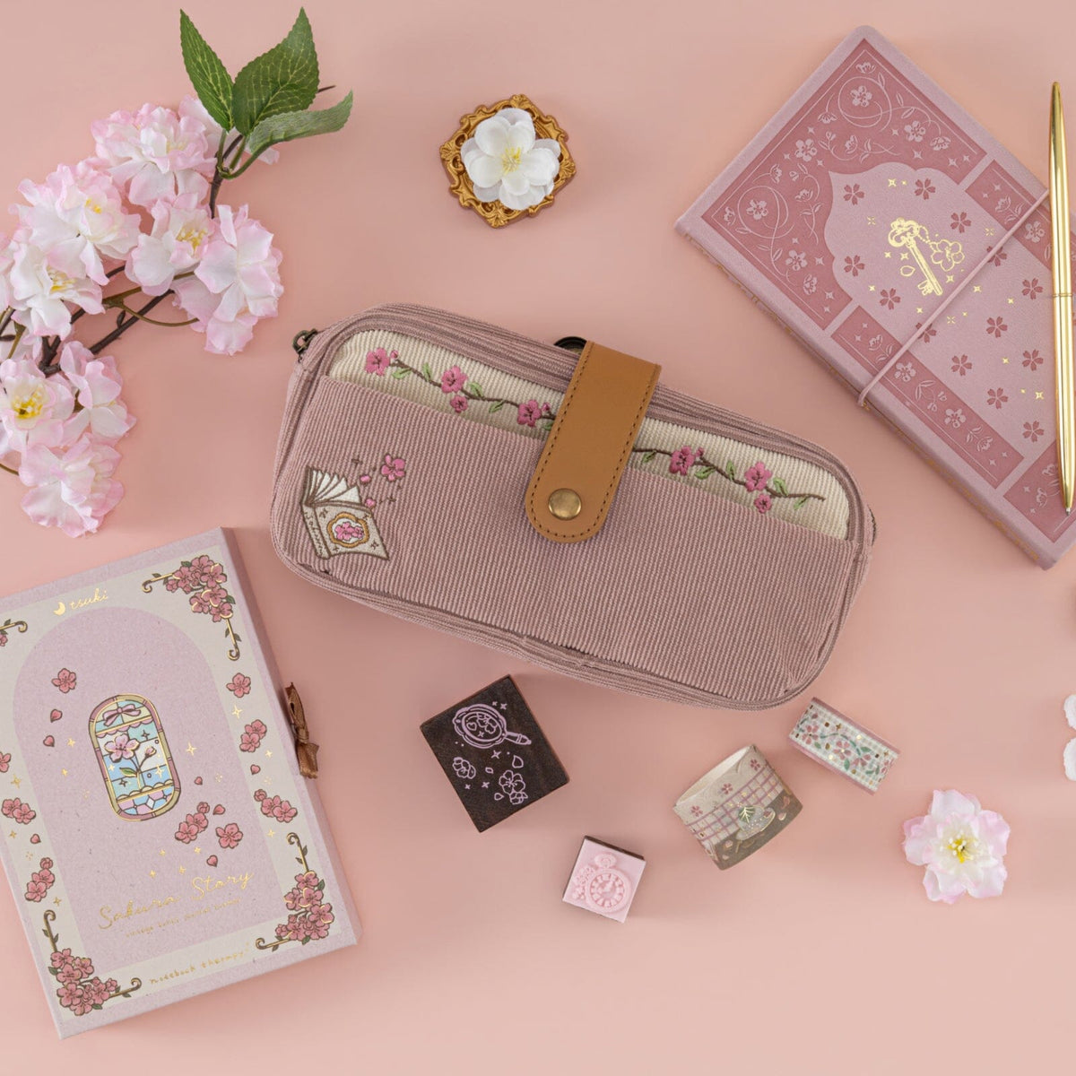 Tsuki ‘Sakura Story’ Pen Pouch ☾