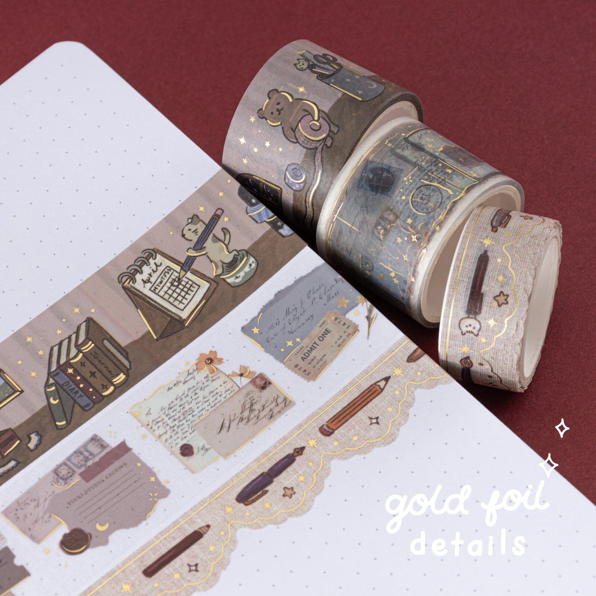 Tsuki ‘Tsuki Studio’ Washi Tape Set ☾