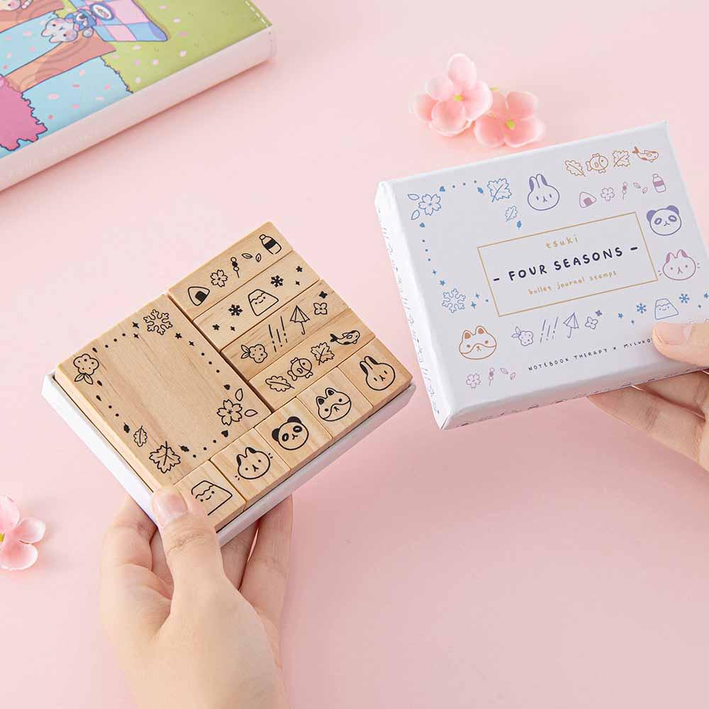 Tsuki ‘Four Seasons’ Bullet Journal Stamp Set ☾ @milkkoyo x NotebookTherapy