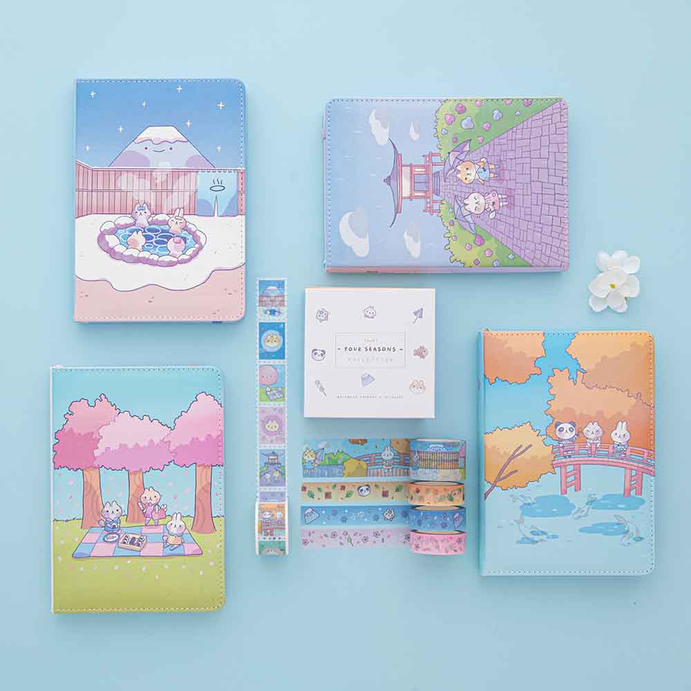 Tsuki ‘Four seasons’ Fuji Pop-Up Pencil Case ☾ @milkkoyo x NotebookTherapy