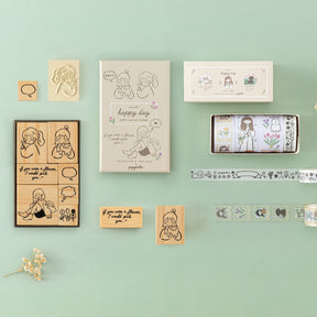 Tsuki ‘Happy Day’ Bullet Journal Stamp Set by Notebook Therapy x Peppoko ☾