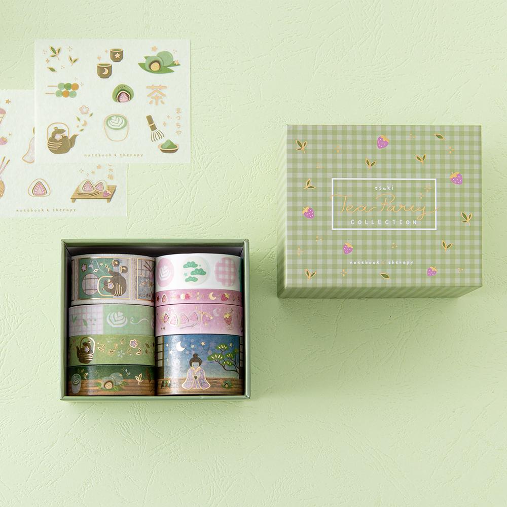 Tsuki ‘Matcha Ichigo’ Washi Tape Set ☾