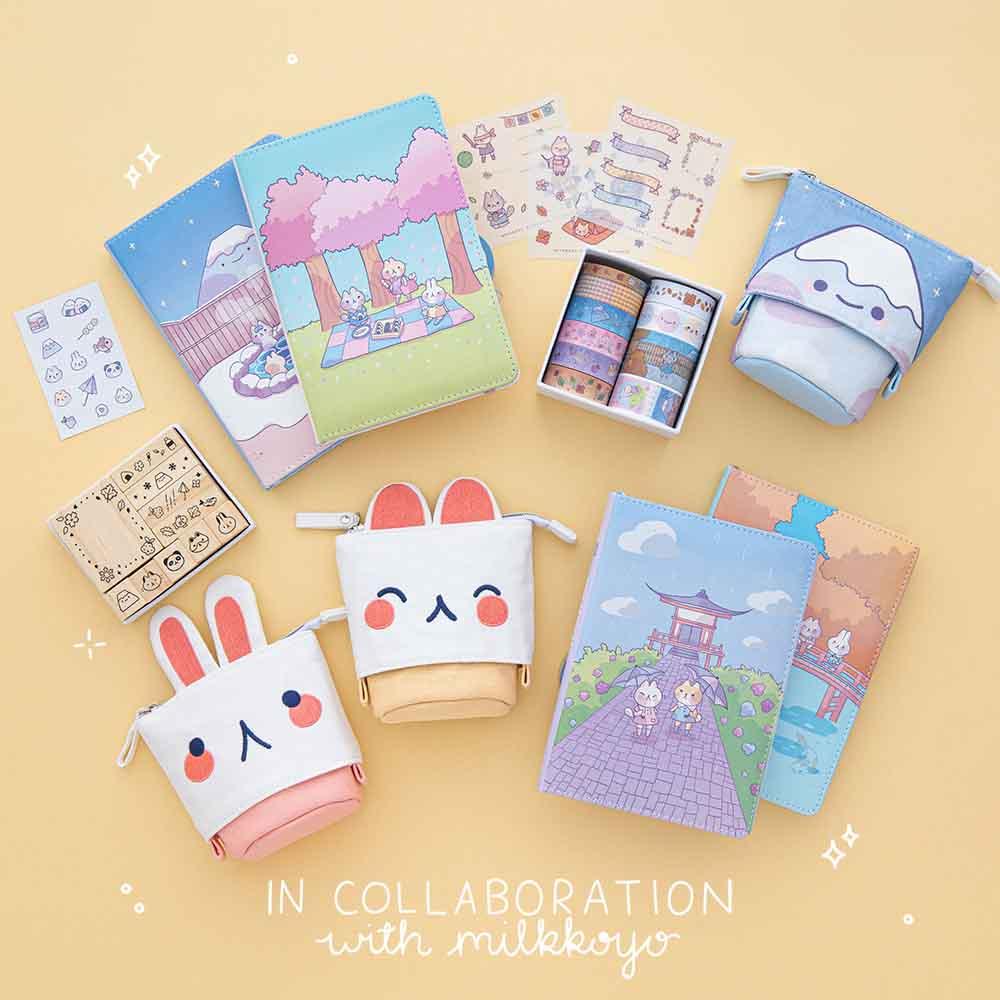 Tsuki ‘Four Seasons’ Embroidered Pop-Up Pencil Case ☾ @milkkoyo x NotebookTherapy