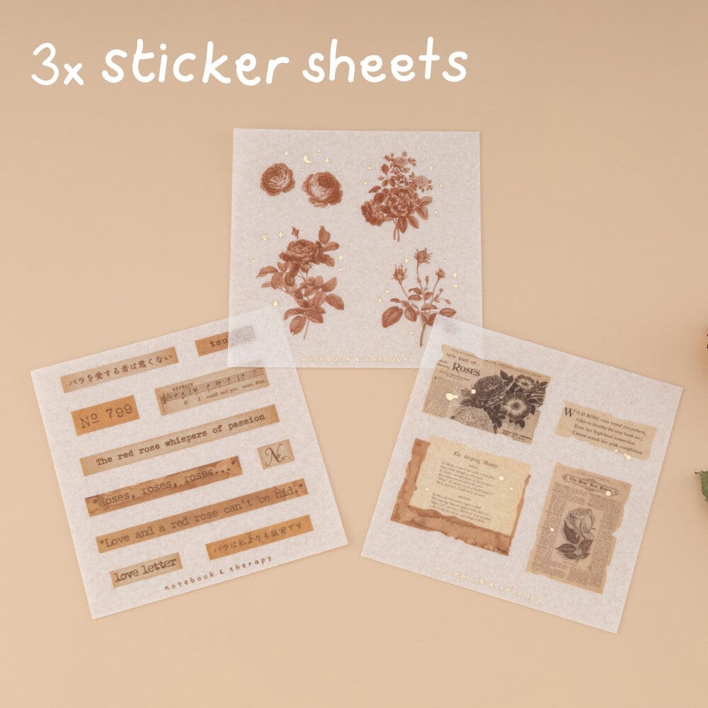 Tsuki ‘Vintage Rose’ #2 Washi Tape Set ☾