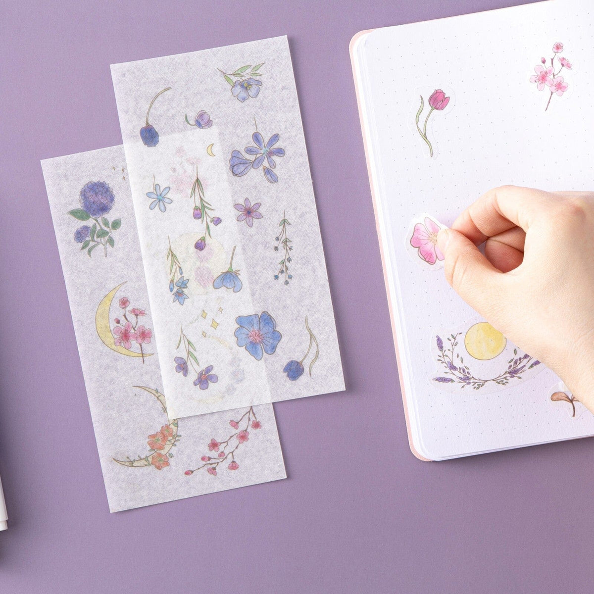 Tsuki ‘Watercolour Garden’ Stickers - Set Of 10