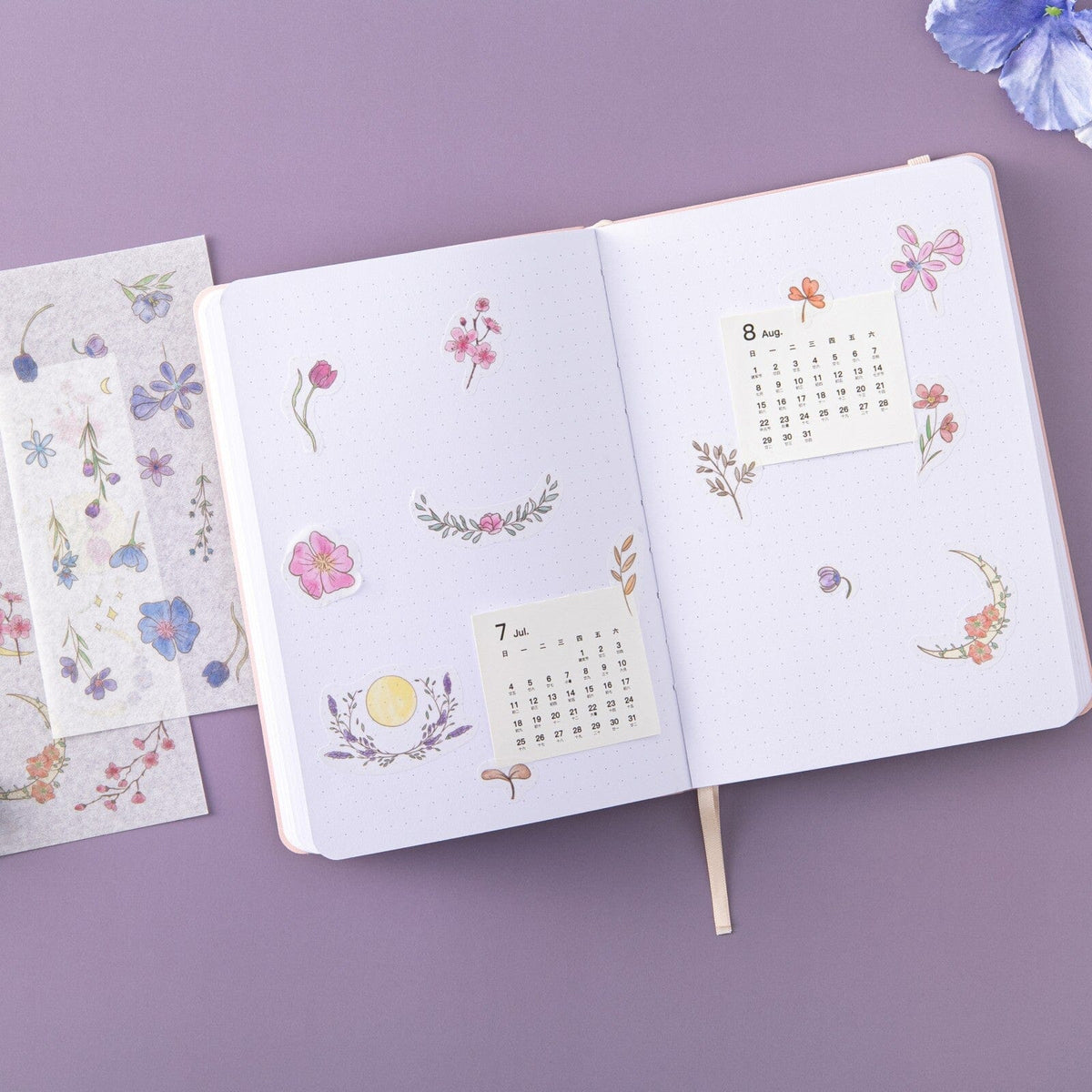 Tsuki ‘Watercolour Garden’ Stickers - Set Of 10