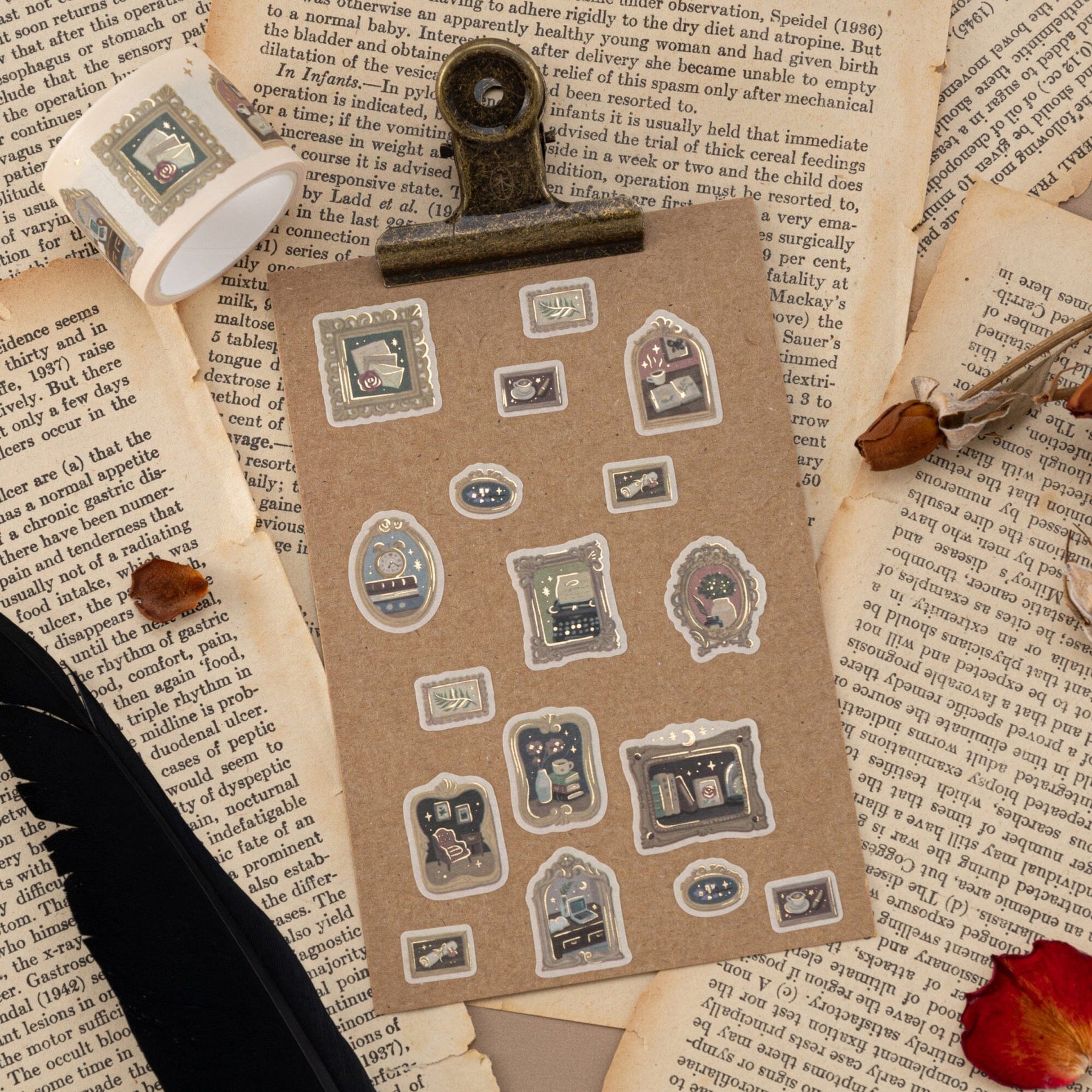 Tsuki ‘Vintage Academia’ Washi Tape Set ☾