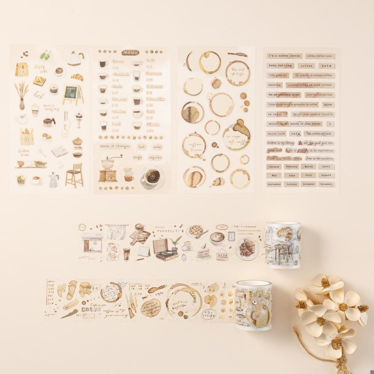 Hinoki - ‘Into the Cafe' PET Decorative Tape Set