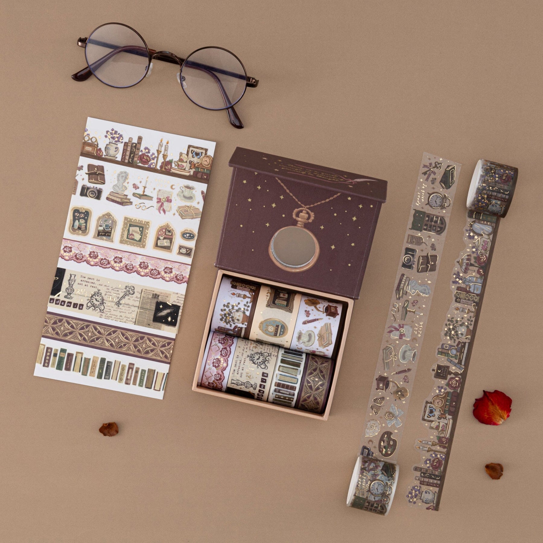 Tsuki ‘Vintage Academia’ Washi Tape Set ☾