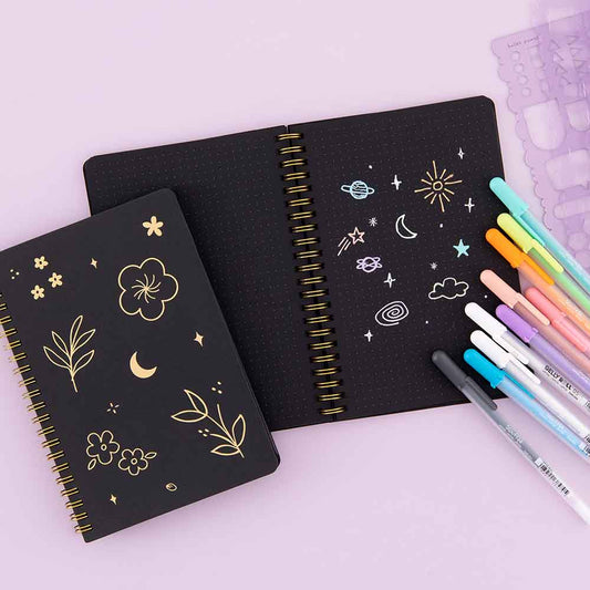 Tsuki Black Paper Ringbound Bullet Journal ☾