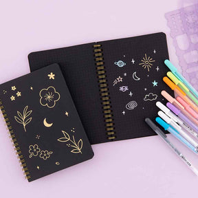 Tsuki Black Paper Ringbound Bullet Journal ☾