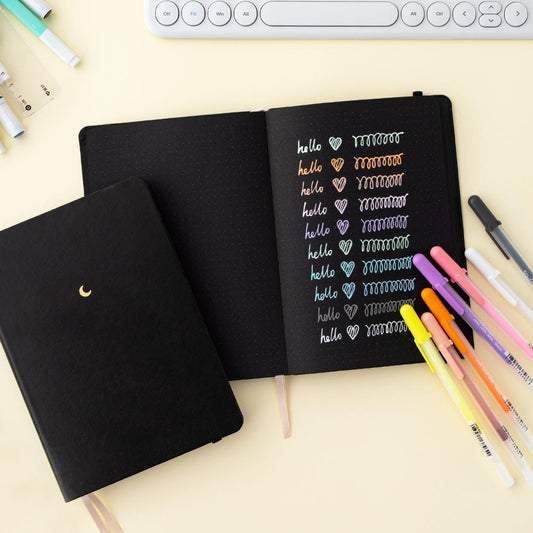 Tsuki 'Midnight Edition' Black Page Bullet Journal ☾