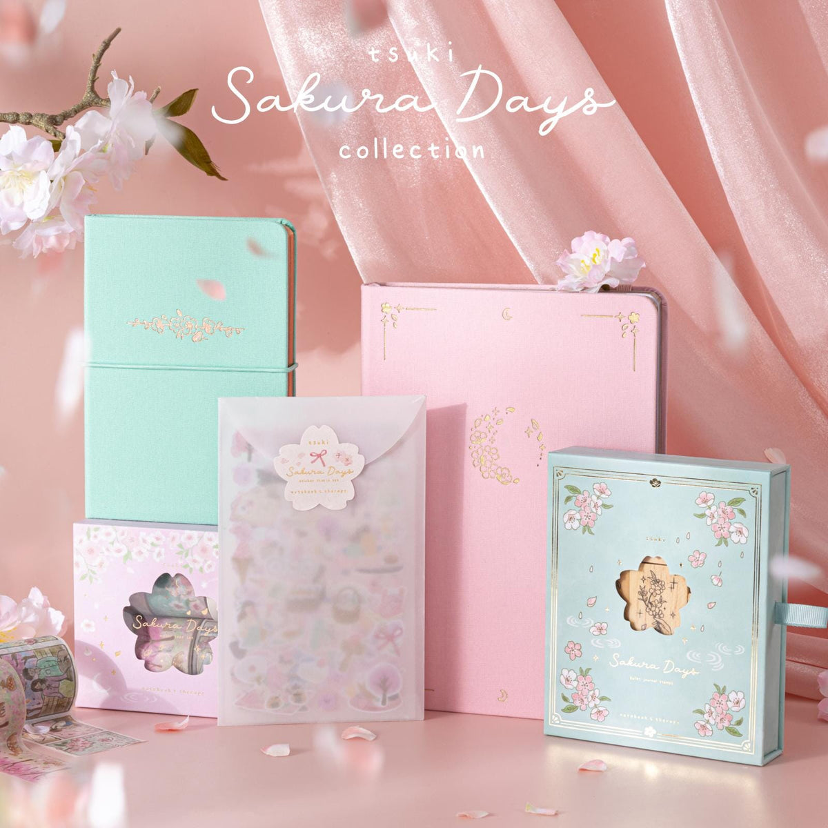 Tsuki ‘Sakura Days’ Washi Tape Set ☾