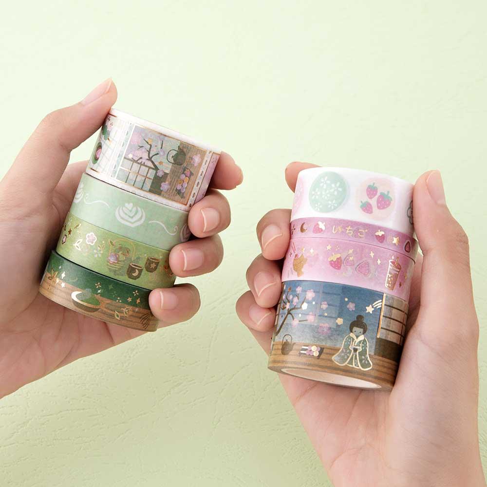 Tsuki ‘Matcha Ichigo’ Washi Tape Set ☾