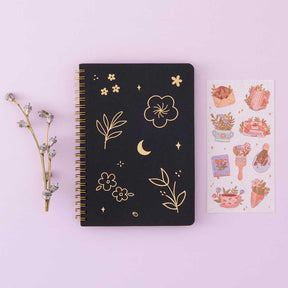 Tsuki Black Paper Ringbound Bullet Journal ☾