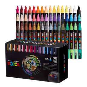 uni® POSCA® PC-5M Water-Based Paint Markers with Display Caddy